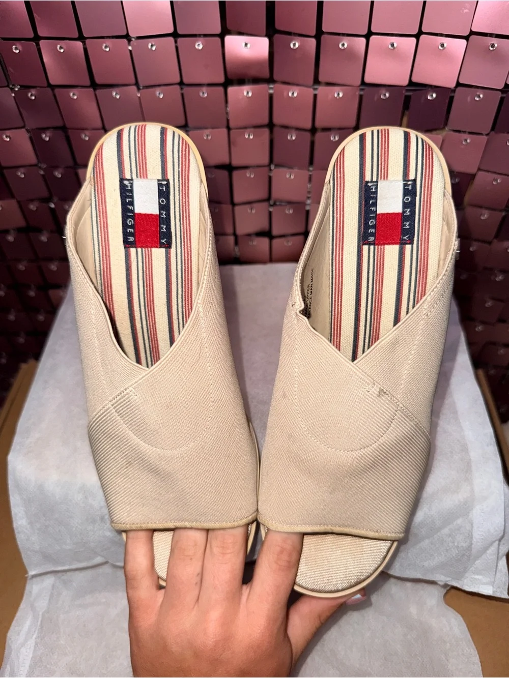 Tommy Hilfiger Vintage Wedge Slide Sandals